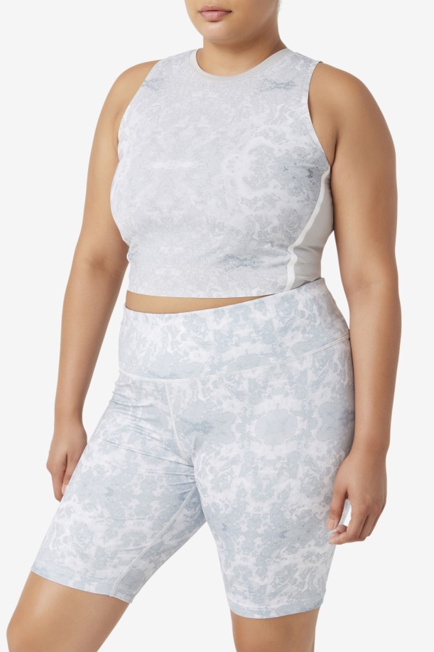 Fila Uplift αθλητικό Crop Top Highrise/λευκό