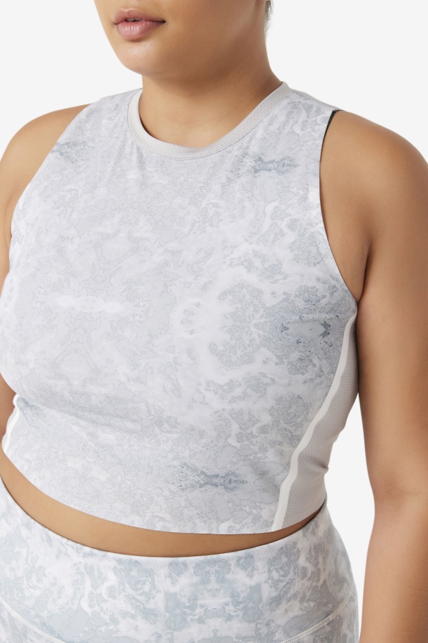 Fila Uplift αθλητικό Crop Top Highrise/λευκό