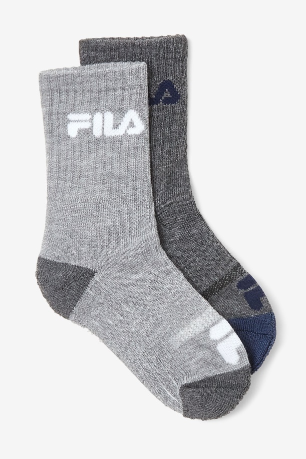 Fila γκρι κάλτσα πολλαπλών παιδιών με μαξιλαράκι για το πλήρωμα 6-συσκευασία