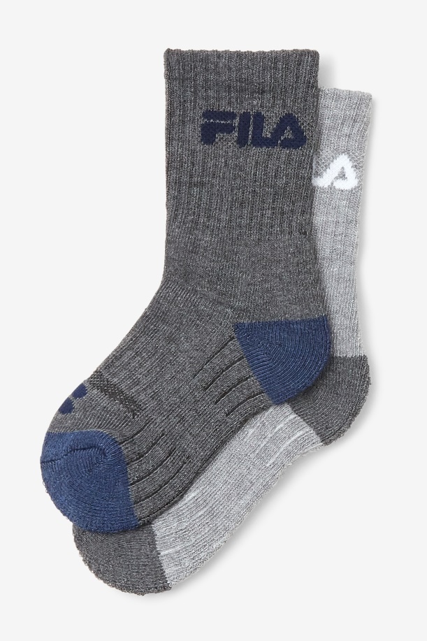 Fila γκρι κάλτσα πολλαπλών παιδιών με μαξιλαράκι για το πλήρωμα 6-συσκευασία