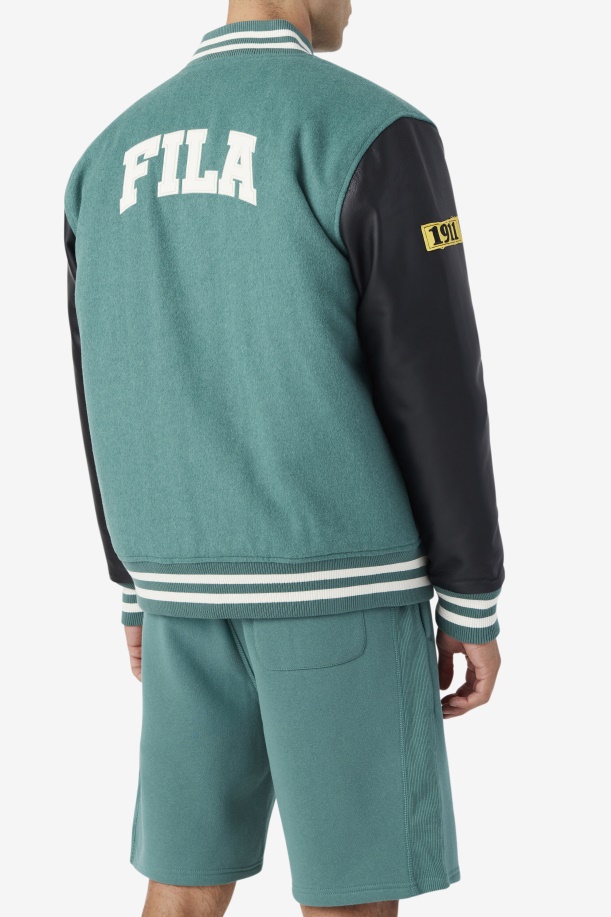Josh Varsity Jacket Fila Blue Spruce/μαύρο