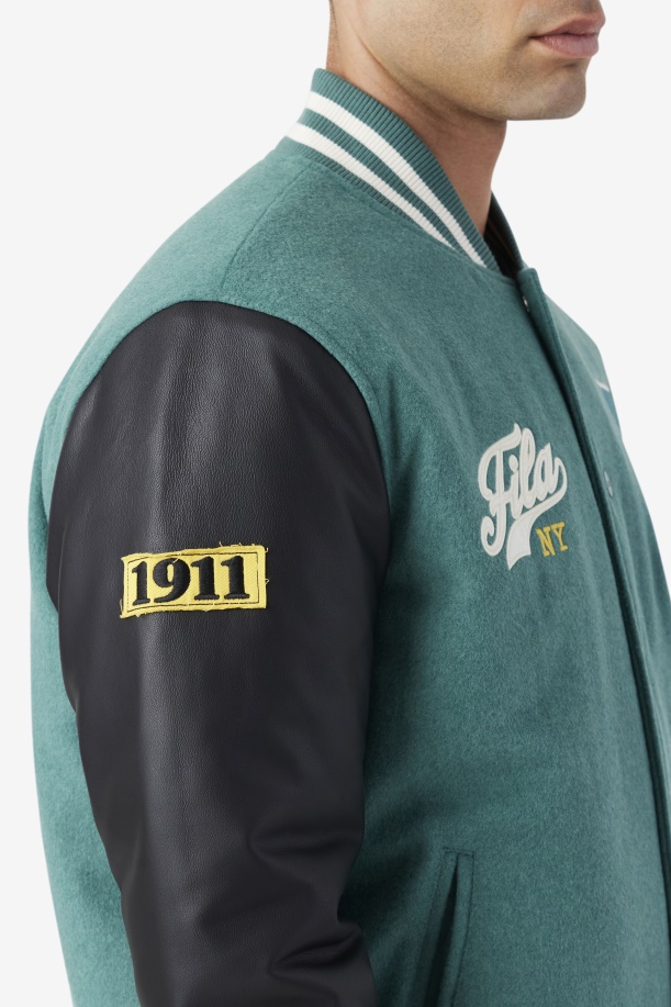 Josh Varsity Jacket Fila Blue Spruce/μαύρο