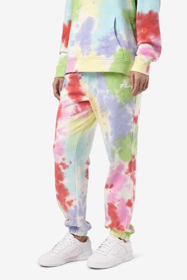 πράσινο/λευκό/περιτρίμμα/κόκκινο Fila Raleigh Tie Dye Jogger