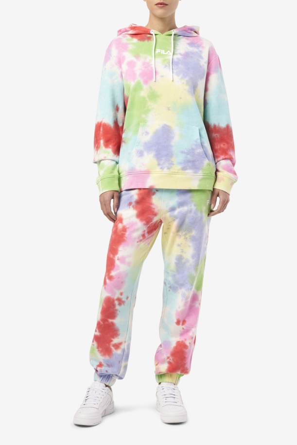 πράσινο/λευκό/περιτρίμμα/κόκκινο Fila Raleigh Tie Dye Jogger
