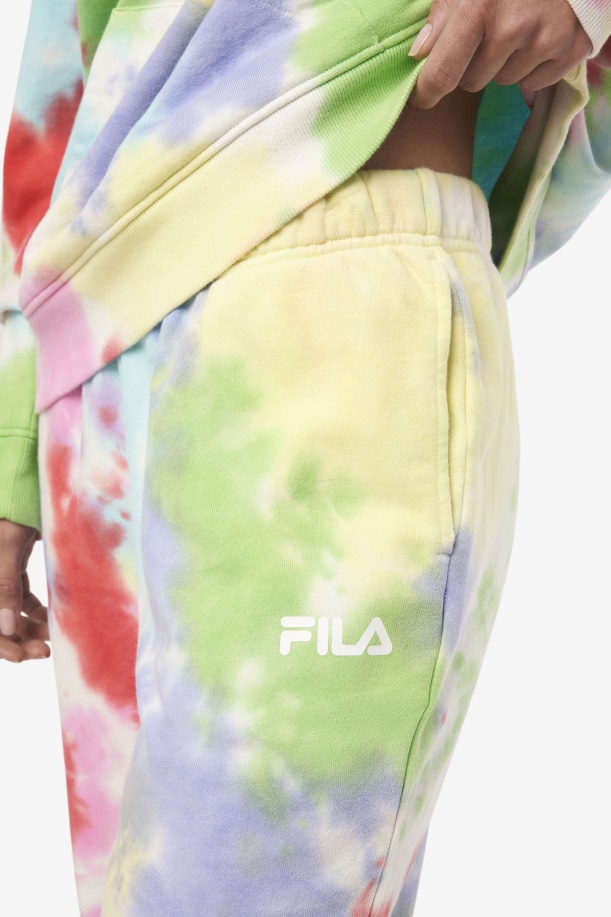 πράσινο/λευκό/περιτρίμμα/κόκκινο Fila Raleigh Tie Dye Jogger