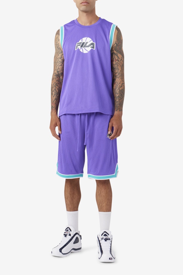 μωβ/κεραμικό/λευκό/shadow Ovi Basketball Short Fila