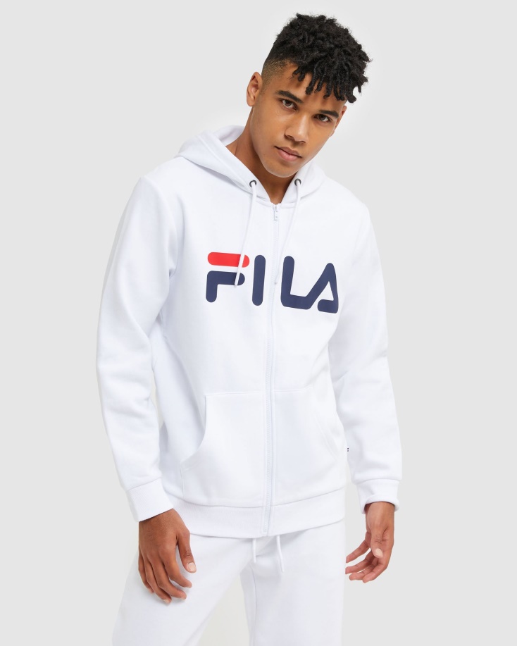 λευκό μπουφάν με φερμουάρ Fila Classic Unisex