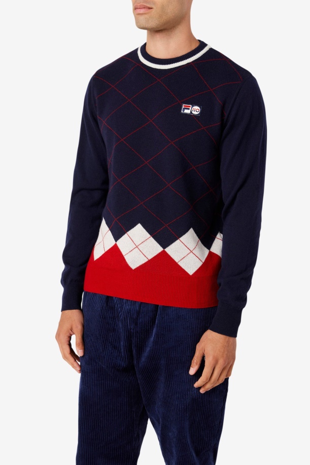 Argyle πουλόβερ κόκκινο/άσπρο/navy Fila