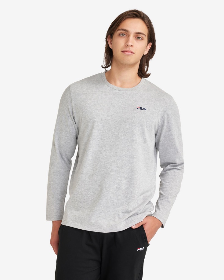 ανδρικό μπλουζάκι βασικού L/s Fila Silver Marle
