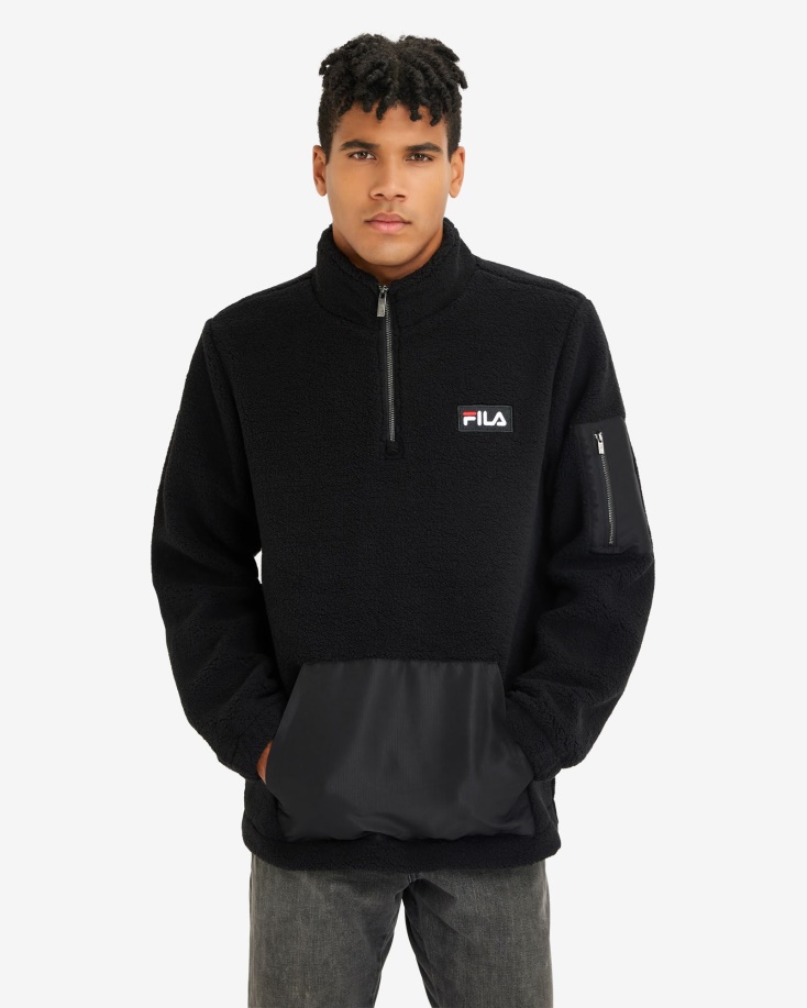 Fila μαύρο ανδρικό αρκουδάκι Cole φερμουάρ