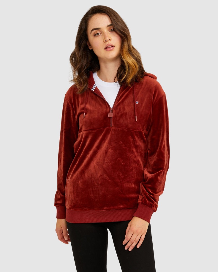 τούβλο Fila Unisex Dallas Qtr Zip