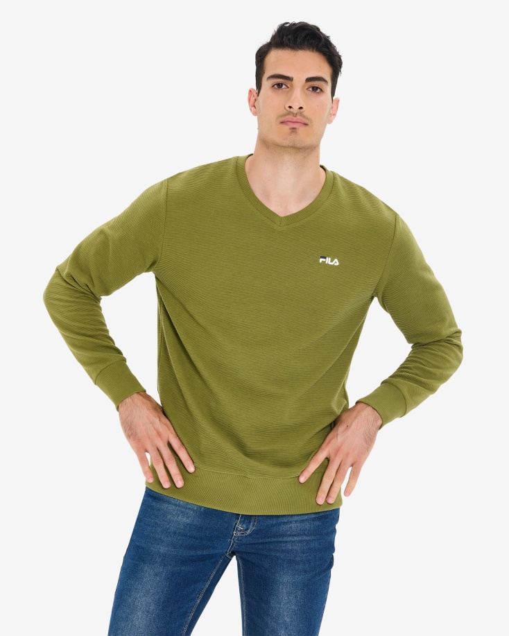 ανδρική ελιά Savian V-neck Crew Fila