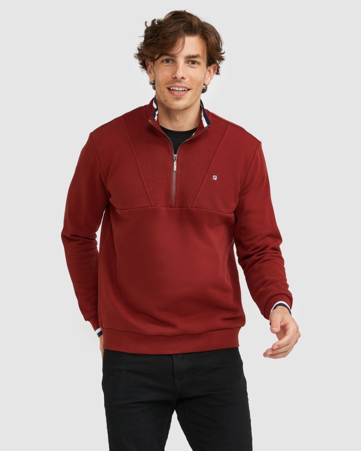 ανδρικό σήμα Qtr Zip Fila τούβλο