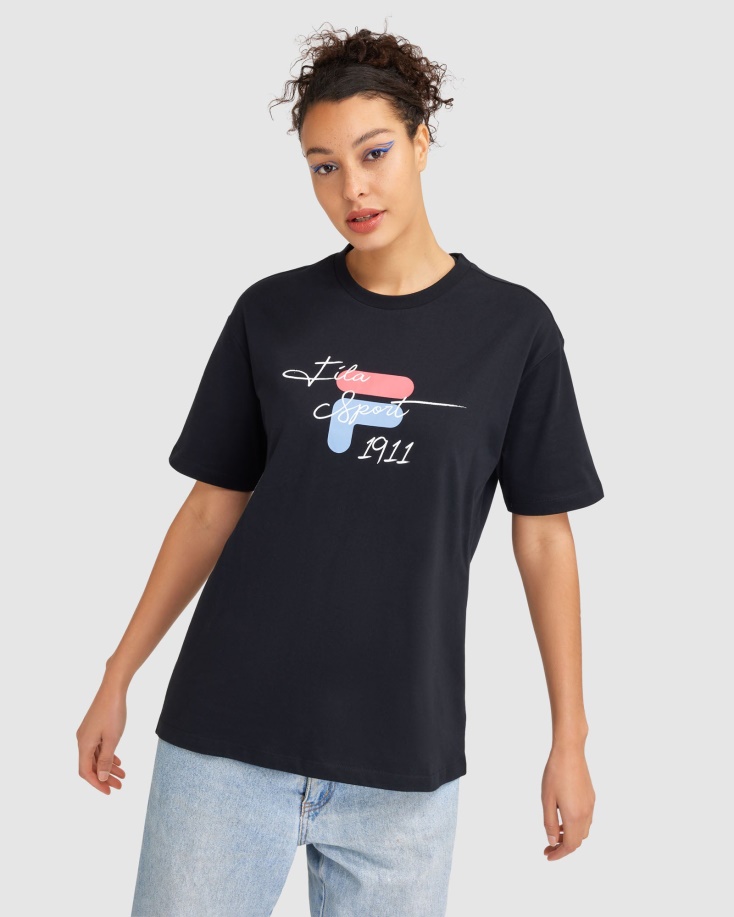 Fila γυναικείο μπλουζάκι Cinzia μαύρο