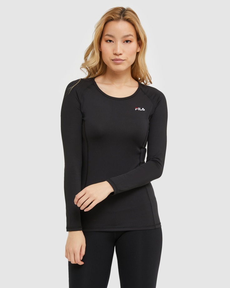 Fila Classic γυναικείο μπλουζάκι L/s μαύρο