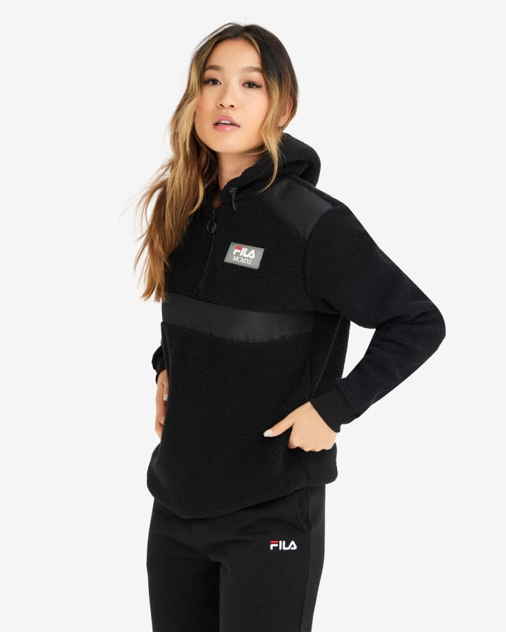 μαύρο γυναικείο Janet Teddy Qtr Zip Fila