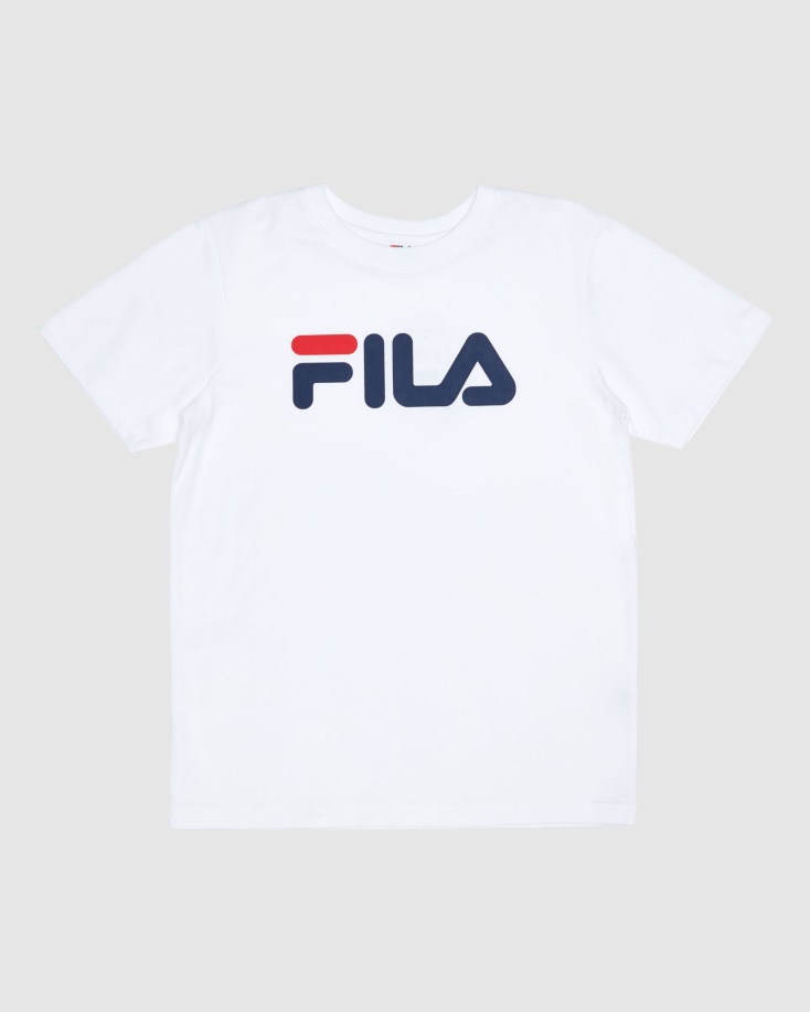 λευκό κλασικό παιδικό μπλουζάκι Fila