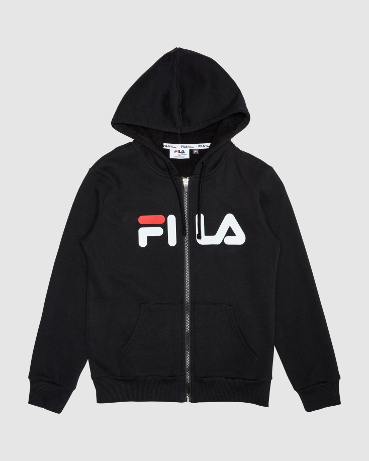 κλασικό παιδικό φερμουάρ με κουκούλα μαύρο Fila