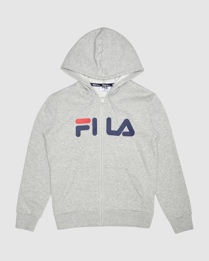 Fila Classic παιδικό φερμουάρ με κουκούλα ασημί μάρλα