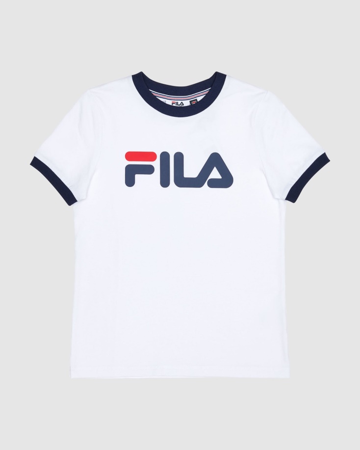 λευκό κλασικό κοριτσίστικο Ringer Tee Fila
