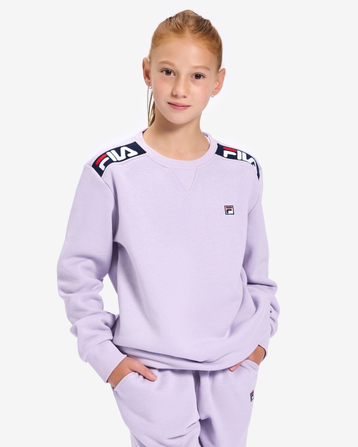 παστέλ λιλά Fila παιδικό σήμα 2.0 Crew