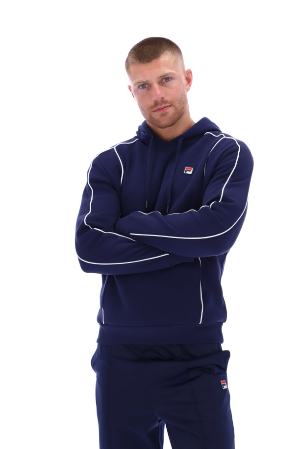 φλις κουκούλα με κουκούλα Steven Fleece με Fila Piping